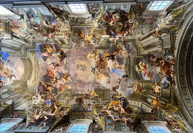 Padre Andrea Pozzo allegory of the missionary work of the Jesuits (1691-1694) Sant-Ignazio