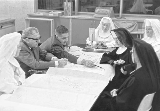 marcel breuer and ham smith with nuns north dakota