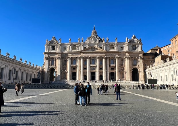 saint peters basilica facade obstructed view of the dome