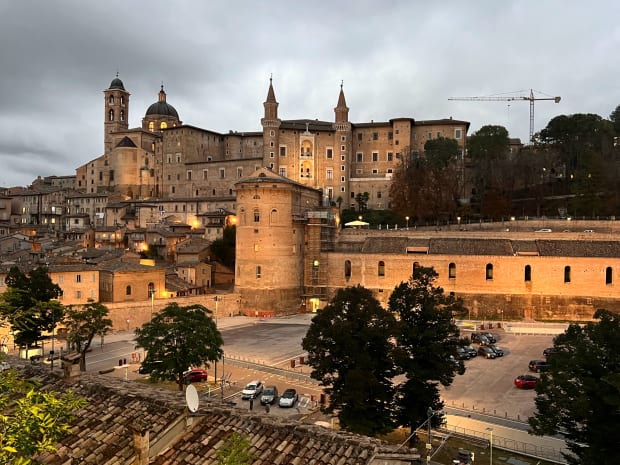urbino old city viewed from afar