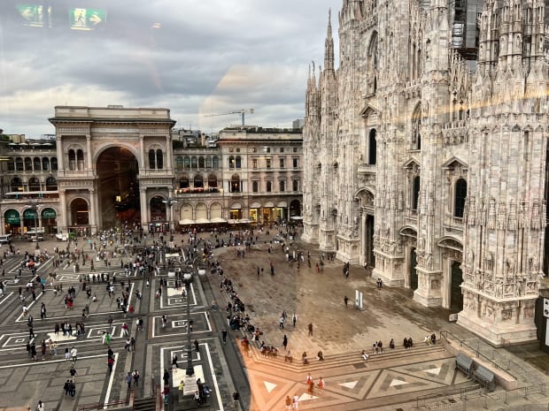view of milan dome and main square from the novecento museum