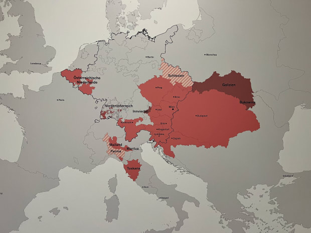 map of habsburg monarchy under empress maria theresa 18th century