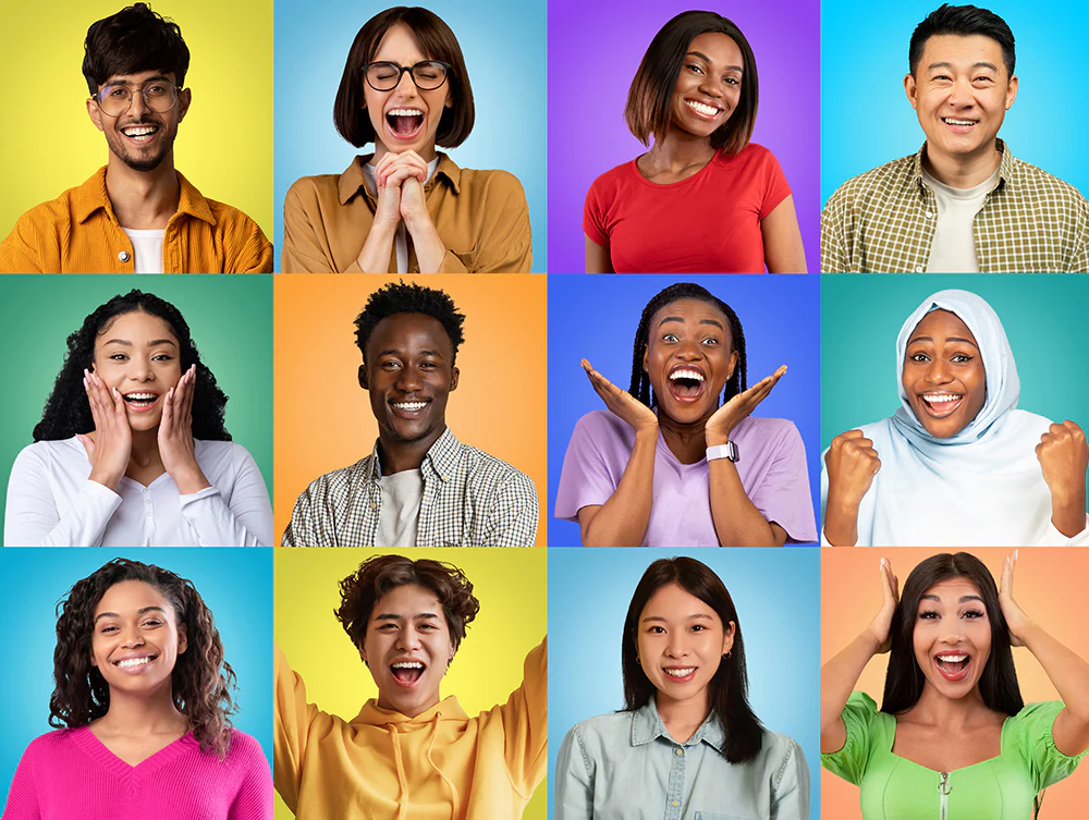 Diverse group of business owners and artists smiling