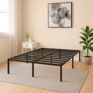 Base Cama Matrimonial Box Plegable Metal Acero Soporta 250kg Negro Plegable