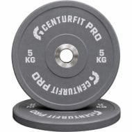 Par Discos Olimpicos 5 Kg Bumper Nucleo Acero Reforzado Pro Gris