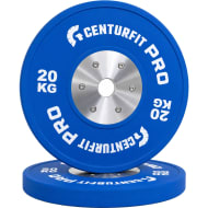 Par Discos Olimpicos 20kg Bumper Nucleo Acero Reforzado Pro Azul