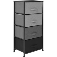 HOUZER Buro Chiffonier Vertical 4 Cajones Tela Estructura Acero 50 kg Negro
