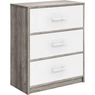 Mueble Comoda Cajonera 3 Cajones Tela Estructura Acero Mdf Beige