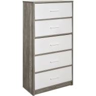 Mueble Comoda Cajonera 5 Cajones Tela Estructura Acero Mdf Beige
