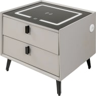 Mesa Noche Buro Inteligente Cargador Inalambrico Luz Led Usb