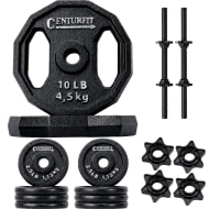 Centurfit Kit Pesas 40 Lb Mancuernas Ajustables Discos 14 Piezas Gym Casa