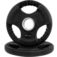 Par Discos Olimpicos 5 Kg Multigrip Agarradera Caucho Hierro Negro