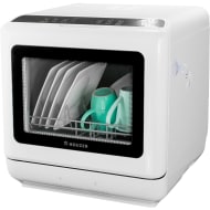 HOUZER Lavaplatos Encimera Portatil 6 Programas Calienta Agua Blanco