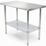 GUTSTARK Mesa Isla Trabajo Acero Inoxidable 110x60x90 Repisa Ajustable