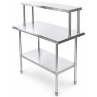 GUTSTARK Mesa Acero Inoxidable 3 Niveles 110x60x131 Repisa Ajustable Cocina