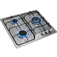 Gutstark Parrilla Gas 3 Quemadores Acero Inox Empotrable Plateada Compacta