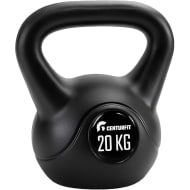 CENTURFIT Pesa Rusa Kettlebell 20 kg 44 lb Antideslizante Negro Gym Casa