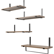 Set 4 Repisas Madera Estantes Flotantes Modernas 40x15 Cm Café
