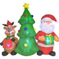 HOUZER Inflable Navidad Santa Reno Arbol 1.5 Metros 7 LED Multicolor