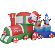 HOUZER Inflable Navidad Tren Locomotora Vagon 2.4 Metros 5 LED Multicolor