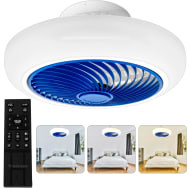 Ventilador Techo Inteligente Lampara App 18' Control Remoto 45 Cm 60 Hz Blanco Plástico 5