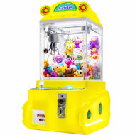 AUDIOTEK Maquina Garra Peluches LED Sonido Tragamonedas Arcade Amarilla