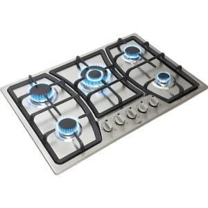 GUTSTARK Parrilla Estufa 5 Quemadores Gas LP Natural Acero Inoxidable