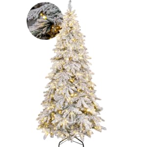 Arbol Navidad Luces Led Super Nevado 2.10m Pino Navideño Verde Ultra Nevado