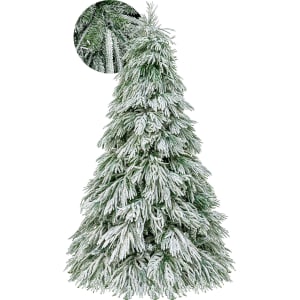 JARDIMEX Arbol Navidad 230cm Nevado Abeto Normandia 1120 Puntas Frondoso