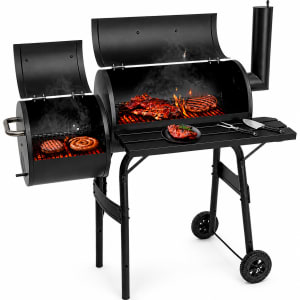 JARDIMEX Asador Ahumador BBQ Portatil Carbon Termometro 350C Repisa Negro
