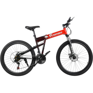CENTURFIT Bicicleta Montana Plegable R26 21 Velocidades Freno Disco Roja