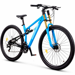 CENTURFIT Bicicleta Montana Rodada 29 Doble Suspension Frenos Disco Azul
