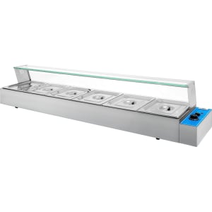 GUTSTARK Bufetera Bano Maria Electrica 6 Insertos Acero Inox 1200W Plata