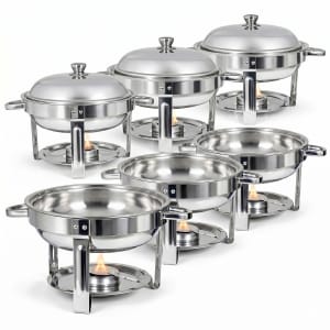 Bufetera Redonda 27l Chafing Dish 6pz Acero Inox Buffet