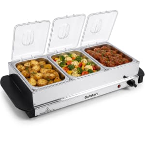 Bufetera Electrica 3 Insertos 1.3l Plancha 2 En 1 Acero Inox