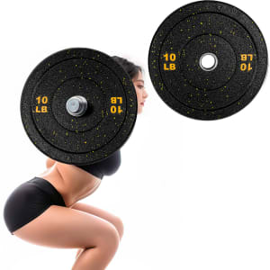 CENTURFIT Par Discos Bumper Olimpicos 10 lb Caucho Acero Inox Crossfit