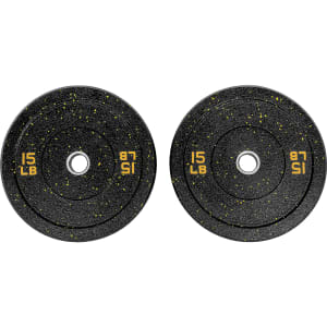 CENTURFIT Par Discos Bumper Olimpicos 15 lb Caucho Acero Inox Crossfit