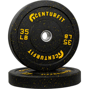 Par Discos 35lb Bumper Olimpico Crossfit Caucho Gym Uso Rudo Amarillo
