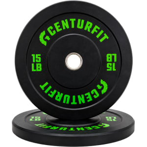 Par Disco Bumper Olimpico 15lb Centro Acero Caucho Crossfit Negro