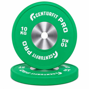 Par Discos Olimpicos 10kg Bumper Nucleo Acero Reforzado Pro Verde