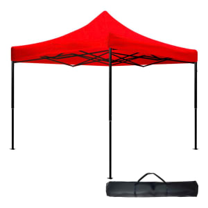 Jardimex Mkz-carpa Carpa Toldo Plegable 3x3 Lona Impermeable 600d Con Bolsa Color Rojo