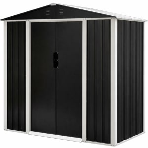 Jardimex Bodega Cobertizo Exterior Acero Galvanizado Corredizas Negro