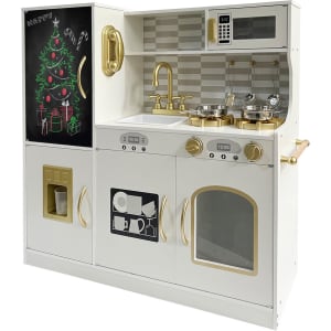 Little Monkey Cocinita Madera Pizarron Horno Refrigerador Accesorios Blanca