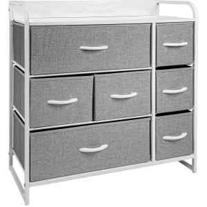 HOUZER Comoda 7 Cajones Tela 3 Tamanos Estructura Acero 70 kg Gris