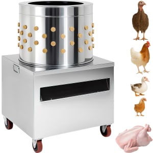 GUTSTARK Desplumadora Pollos Aves 66 Litros Acero Inoxidable 4 Ruedas