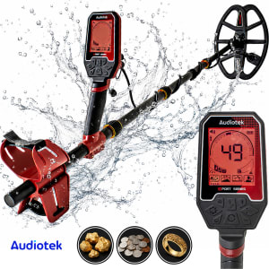 AUDIOTEK Detector Metales Profesional Sumergible 5 Metros 4 Modos LCD