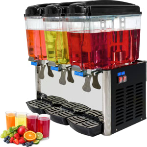 GUTSTARK Dispensador Bebidas Frias 3 Tanques 54 Litros Enfriador Comercial