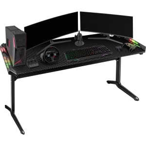 Escritorio Gamer Negro Fibra Minimalista Rgb 12 Funciones Negro