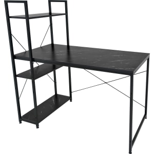 Escritorio Minimalista Metal Estacion Trabajo Repisas Madera