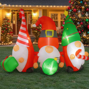 HOUZER Inflable Navidad Gnomos Duendes 2m Exterior Jardin Luces LED